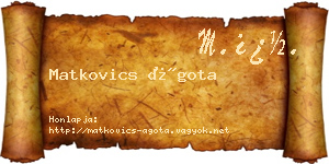 Matkovics Ágota névjegykártya