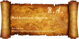 Matkovics Ágota névjegykártya